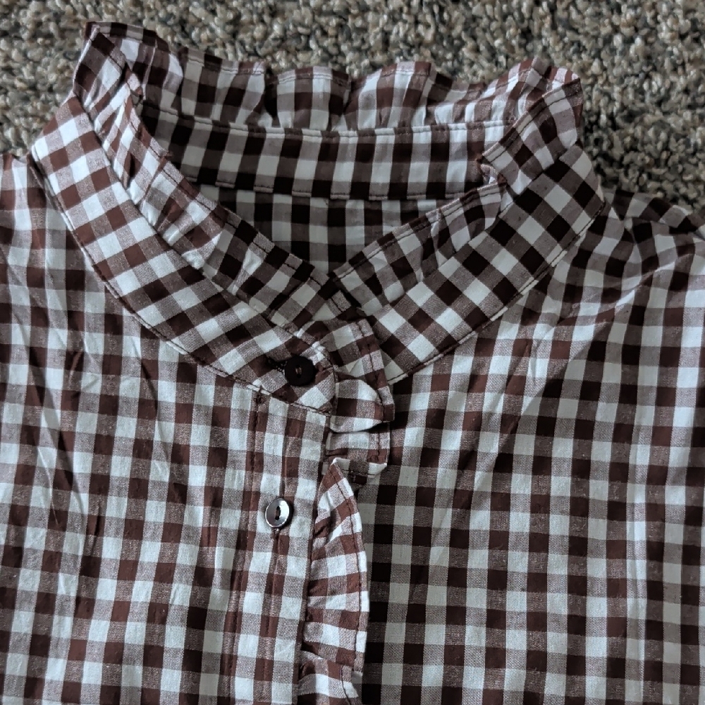 Checkered Ruffle Blouse - Picture 3 of 6